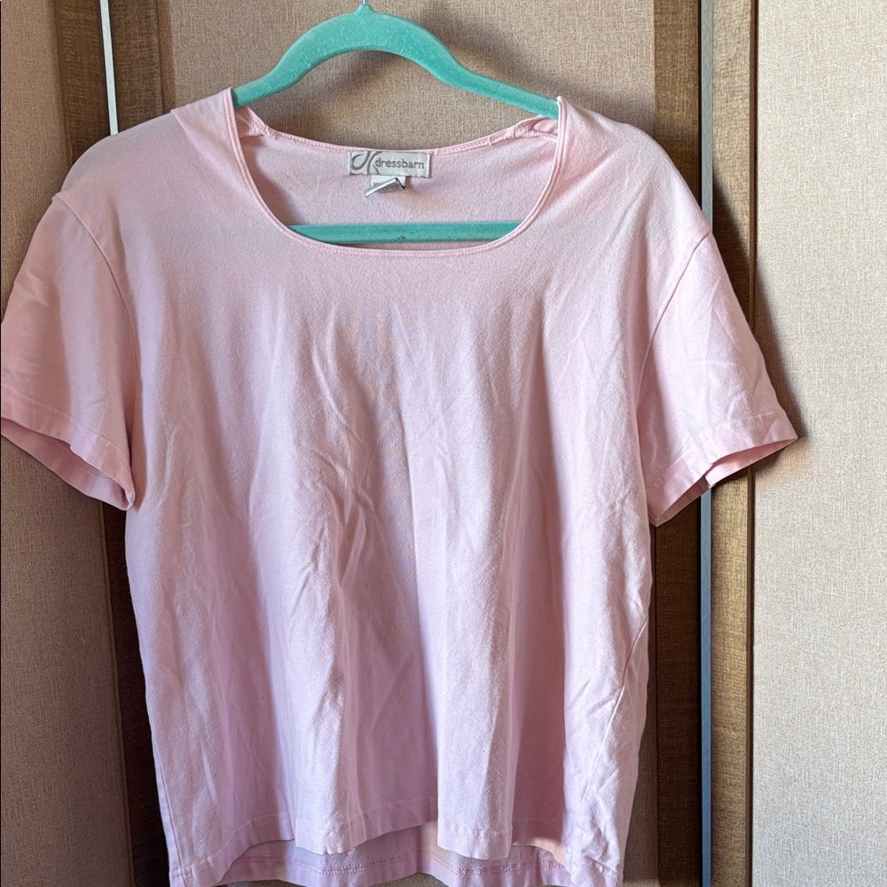Dress barn Light Pink Short Sleeve Tee large